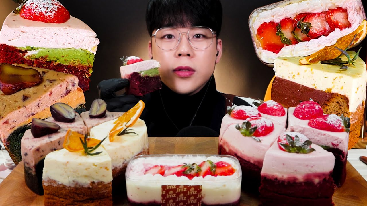 ASMR🍓아이엠지 딸기티라미수 갸또 케이크 먹방 디저트 리얼사운드 GATEAU MUKBANG DESSERT ギャト