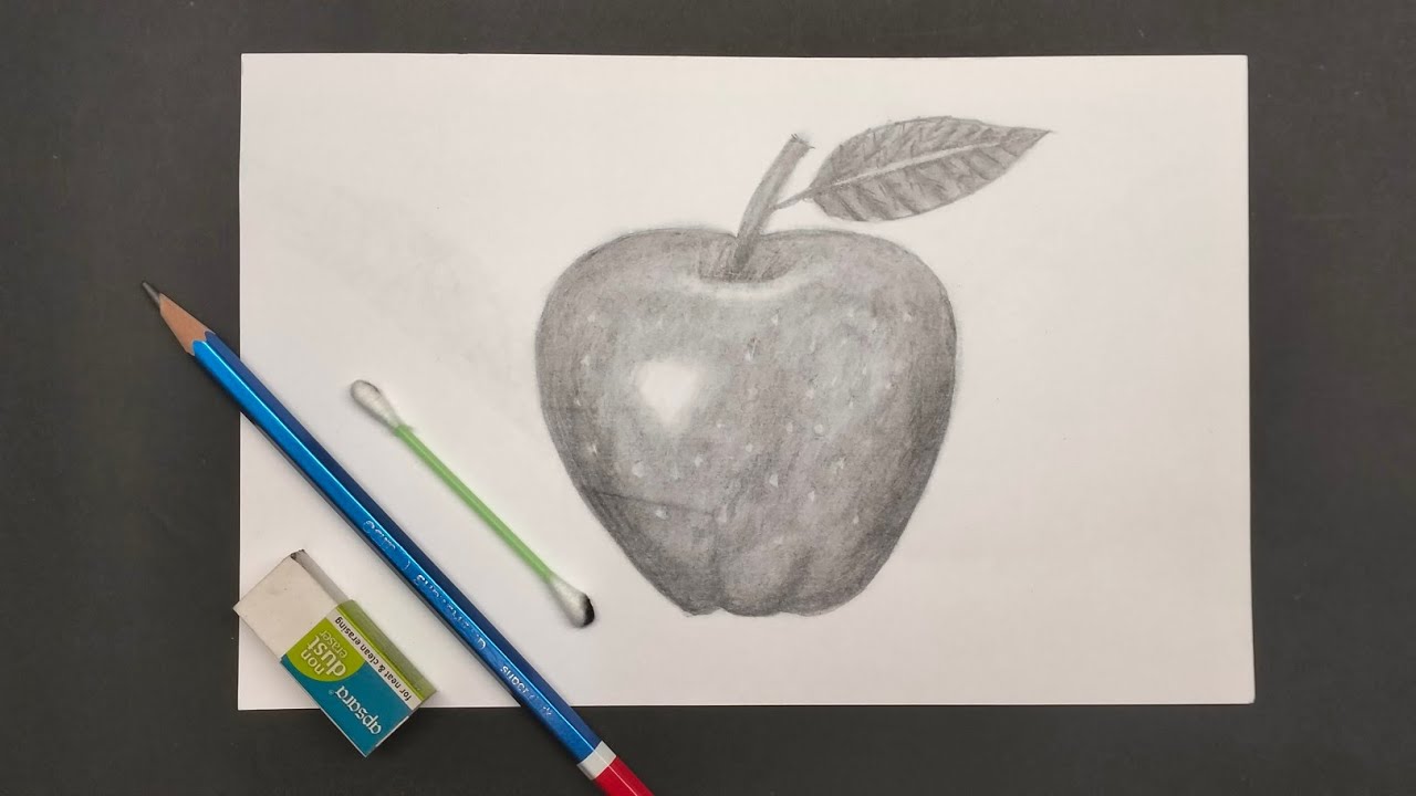  how to draw an apple step by step