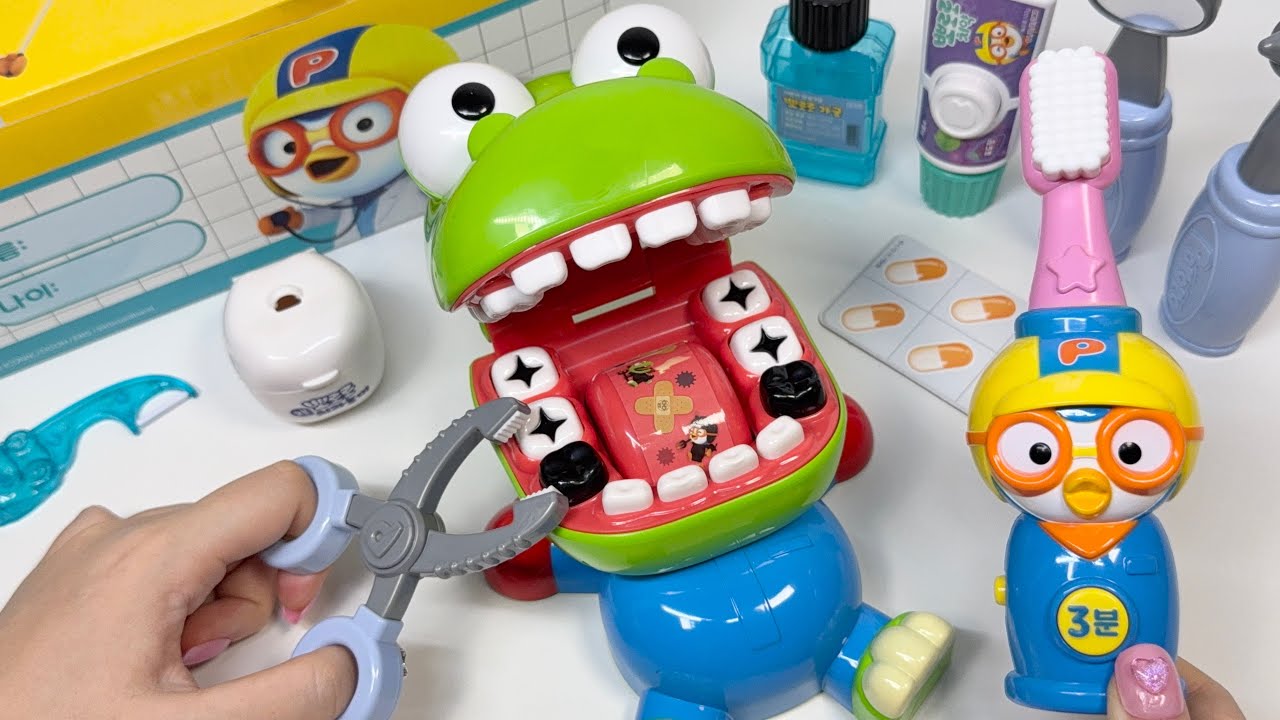 [🎀toy asmr🎀] Dental Care Pororo Playset ASMR | Satisfying Unboxing Toys (No Talking)