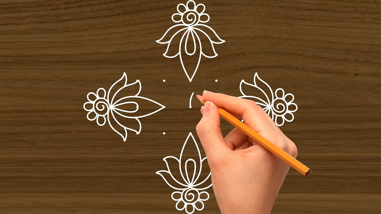 Ratha saptami special Rangoli designs with 7x1 dots I simple rangoli desings I festival rangoli desi