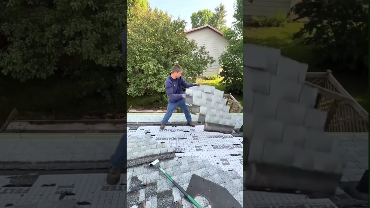 Tearing off a metal roof the fastest way possible