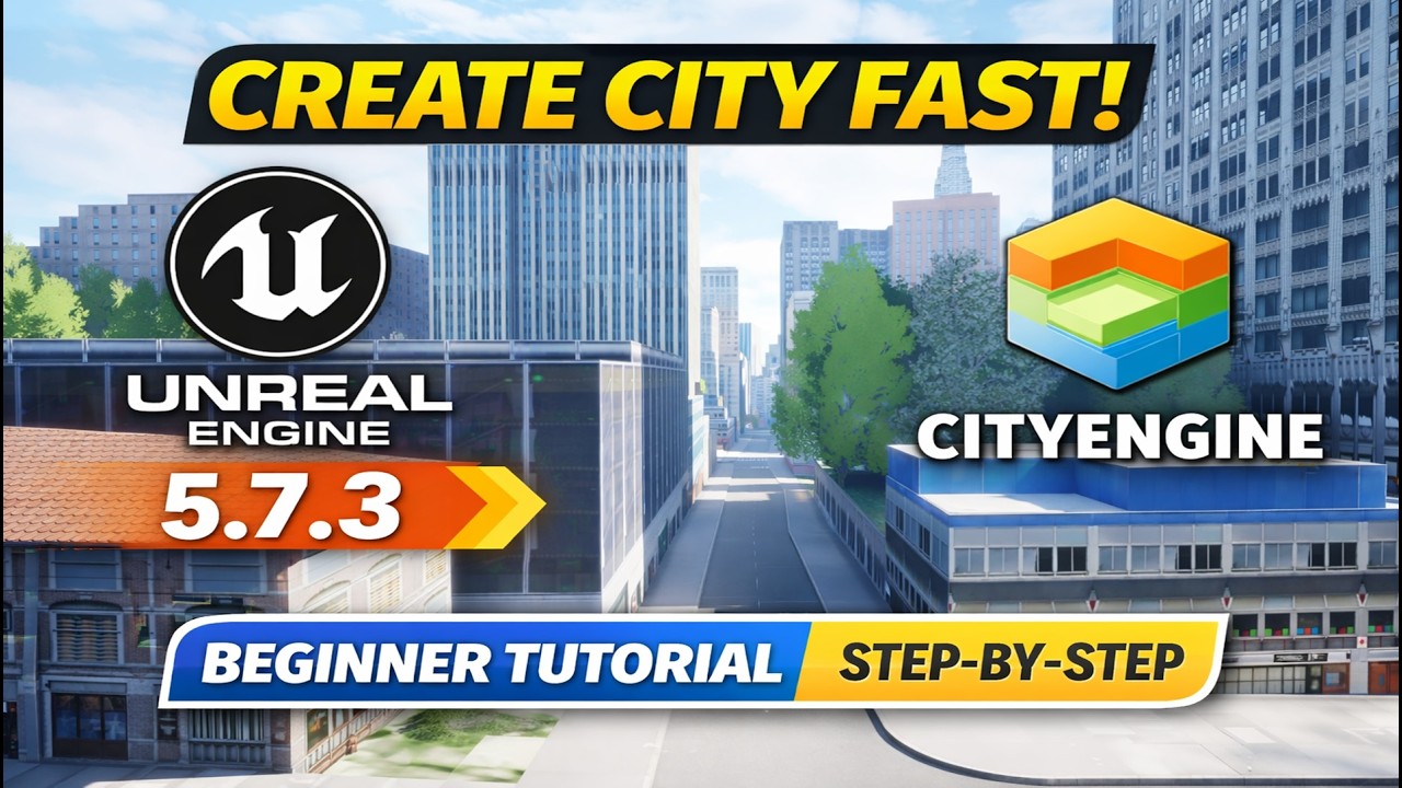 Easyway to create city in Unrealengine 5.7.3 using Cityengine  in 10 min