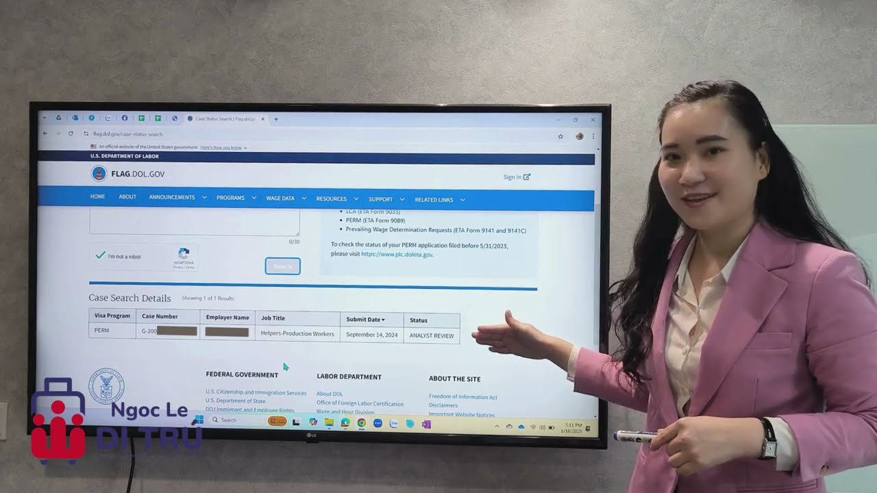 [VISA EB3] HƯỚNG DẪN TRA CỨU LC CHỨNG CHỈ LAO ĐỘNG ĐỊNH CƯ MỸ ĐƯỢC DOL CẤP