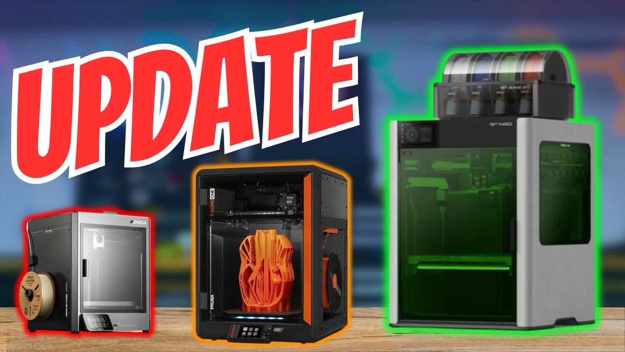 3D Printer Update: Elegoo Centauri Carbon, Prusa Core One, Creality Ender-5 MAX, and Bambu Lab H2D