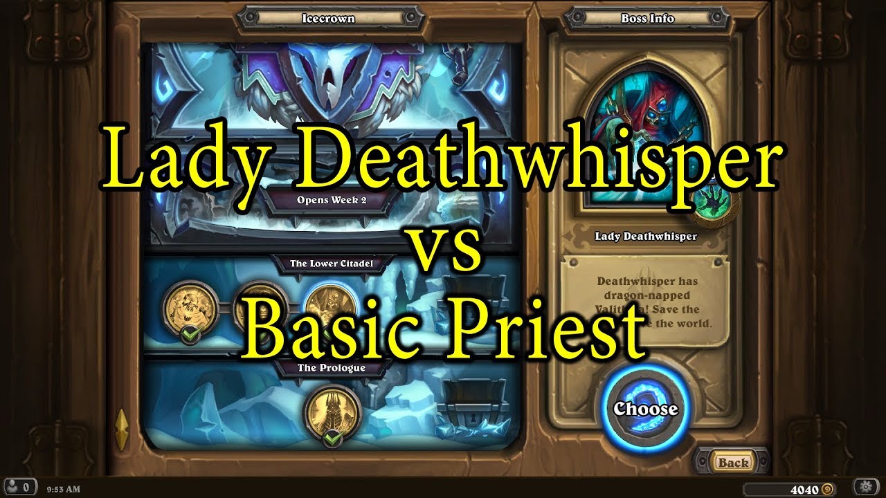 Hearthstone: Lady Deathwhisper with a Basic Priest Deck