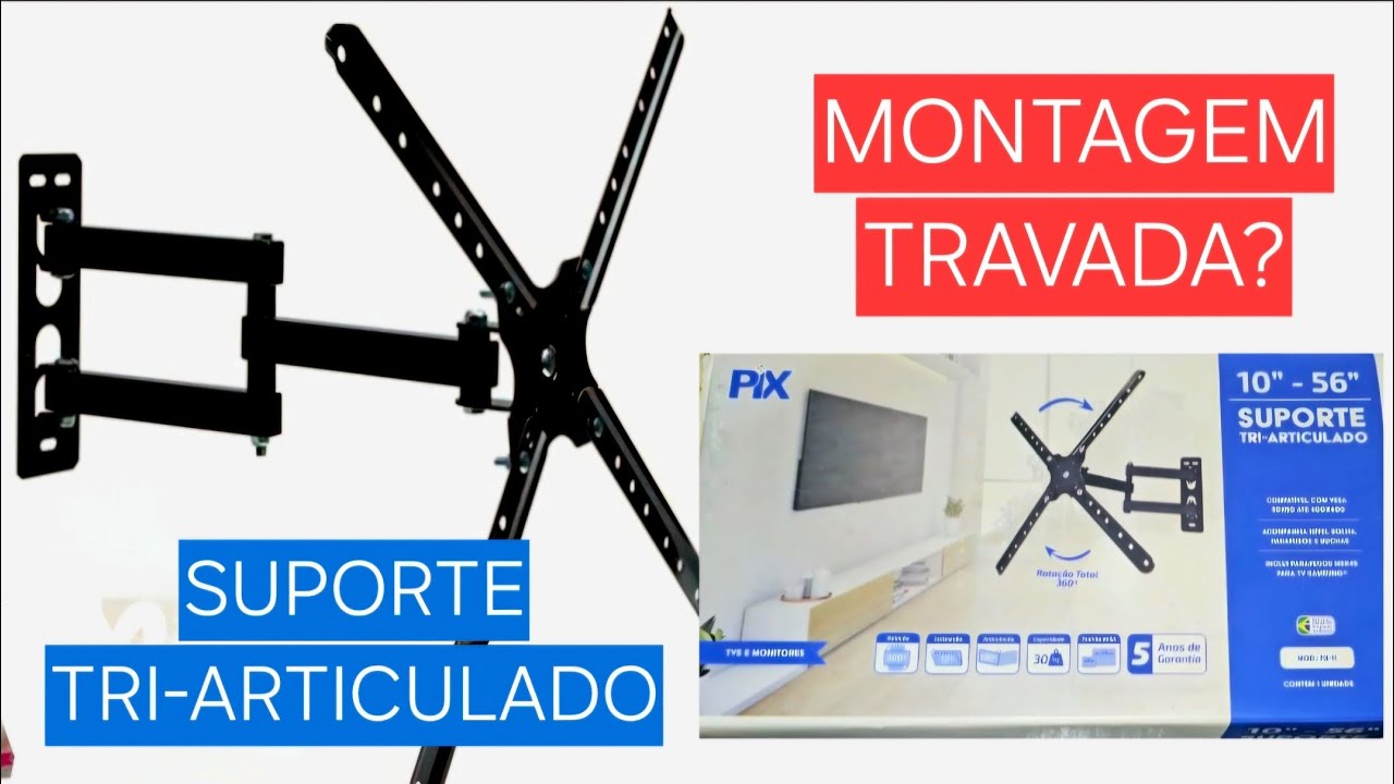 Como montar Suporte Tri-Articulado para TV: Multivisão com 3 movimentos (Pix)
