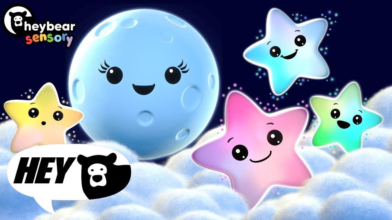 Hey Bear Bedtime  - Mindful Moon and Sleepy Stars Lullaby Adventure -  Bedtime Video
