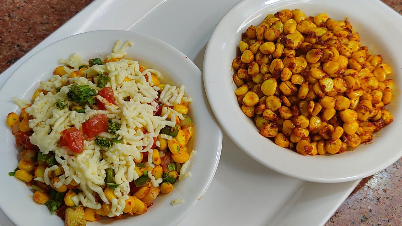 Chatpati Spicy Corn Chaat and Cheesy Corn Salad | 2 In 1 Corn Chaat Recipe | Corn Chaat Recipe
