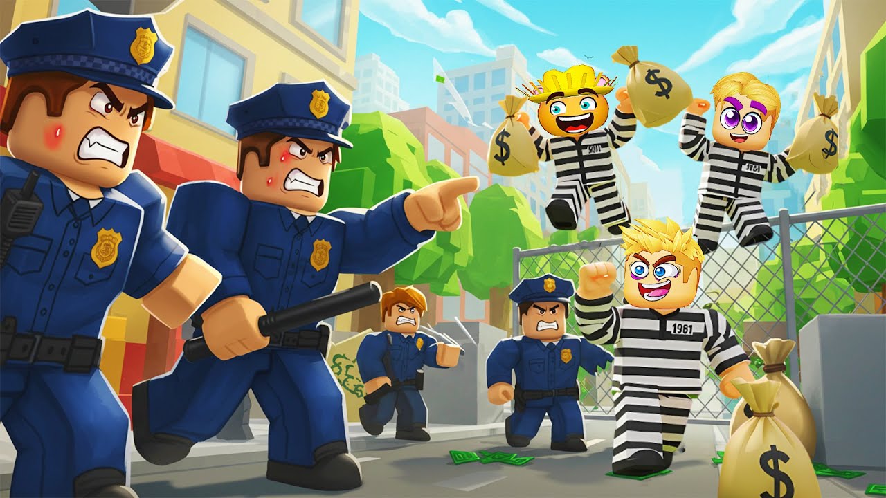 100 لاعب مسجون ولكن 🪓 ( الشرطة تجري ورانا في كل مكان 👮‍♂️) شوفو عملنا اي 💪 Roblox 🔥 !!