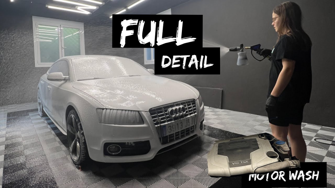 ASMR AUDI A5 AUTO DETAIL - Engine bay + Interior + Exterior Auto Detailing