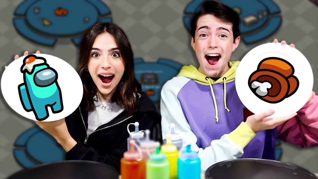 AMONG US PANCAKE ART CHALLENGE!!