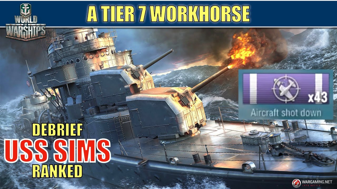 USS Sims, Great gunboat in ranked Tier 7, can hold it's own  #worldofwarships