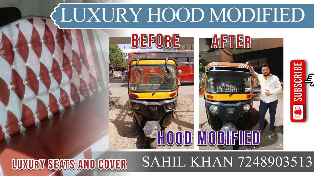 BAJAJ AUTO🛺 HOOD ASTER & LUXURY WORK⚒️🤩 MAHARAJA SEAT😍CUSTUMISED🛠️WATCH FULL VIDEO👆🏻BHIWANDI BYPASS📍