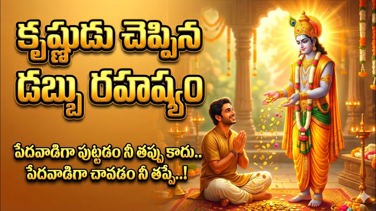 కృష్ణుడు చెప్పిన డబ్బు రహస్యం!అప్పుల ఊబిలో ఉన్నవారు కూడా కోటీశ్వరులు అవ్వడం ఖాయం. #srikrishna 