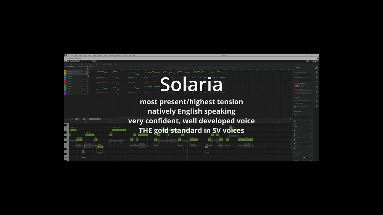 Comparison of Female English speaking voices for Synthesizer-V