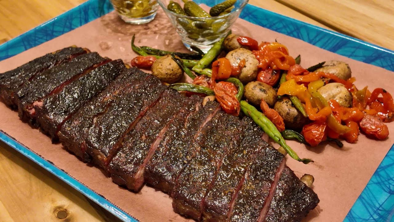 Spare Ribs Smoking on a Weber Offset