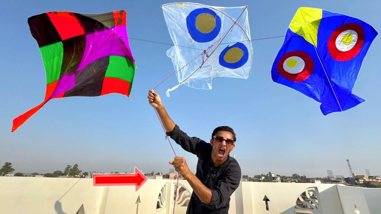 Big Eyes Plasticbag Kite Flying Catch Boys Small Kites | Kite Caught 