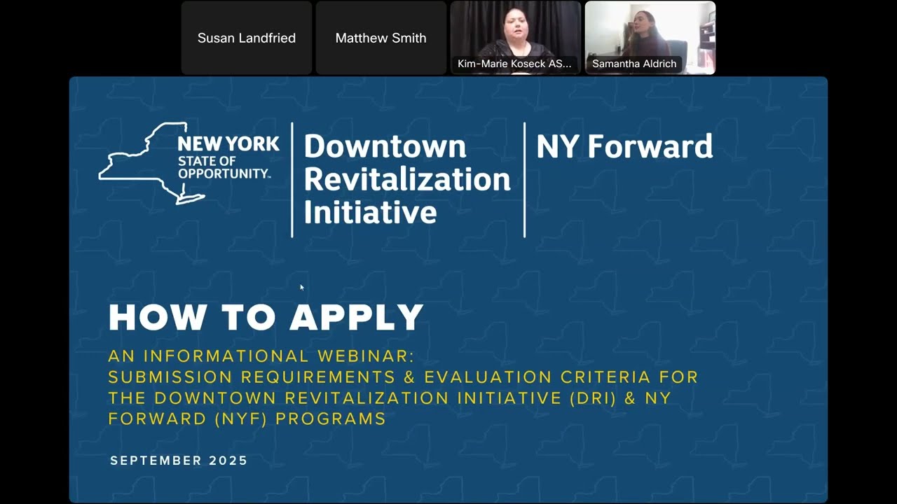 DRI and NY Forward Webinar - September 10, 2025