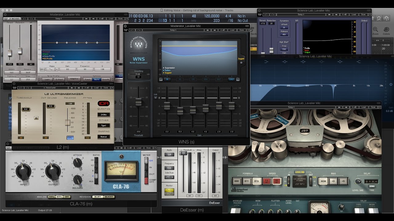 Removing background noise from voice recording | Waves WNS, Z & X- Noise Plugin