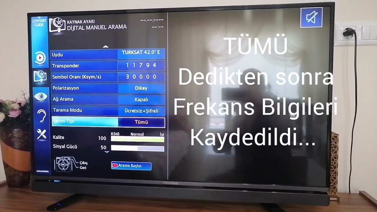GRUNDİG, BEKO, WOON TV, PROFİLO TV TRT 1 TRTSPOR YENİ FREKANS AYARLAMA VE KANAL KURULUMU(GÜNCELLEME)