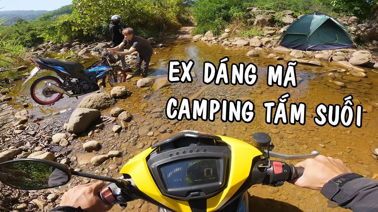 Exciter 65+4 Camping Tắm Suối c&ugrave;ng RacingBoy test Mic Road | Nhớt Rowe TS Z