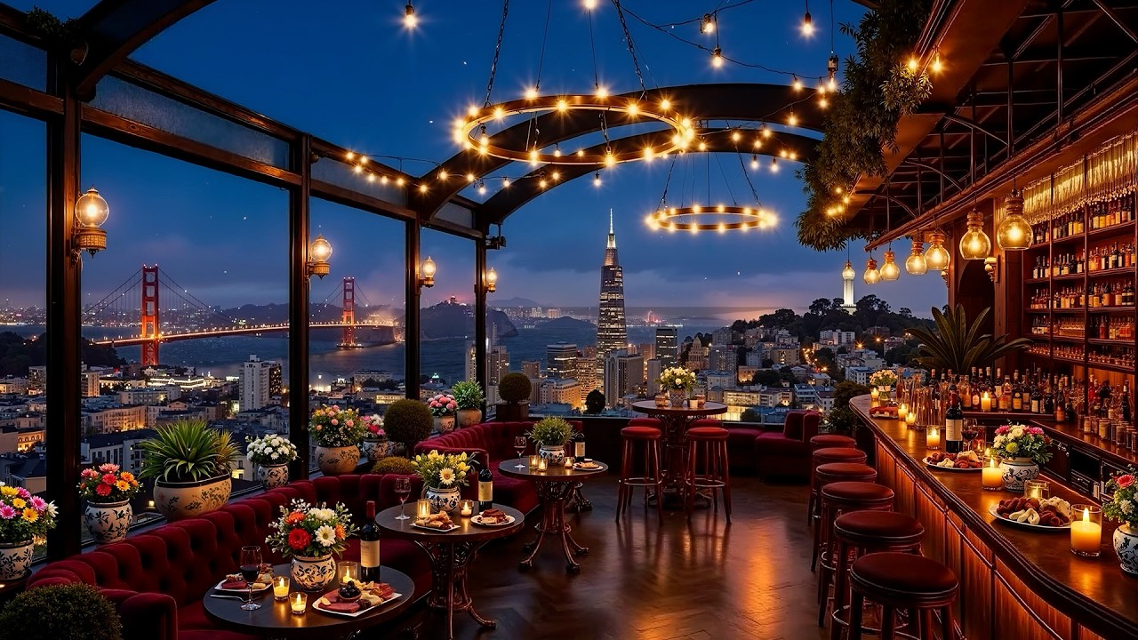 Soft Night Jazz ~ San Francisco Cozy Bar Ambience with Ethereal Saxophone Jazz for Relax, Deep Sleep