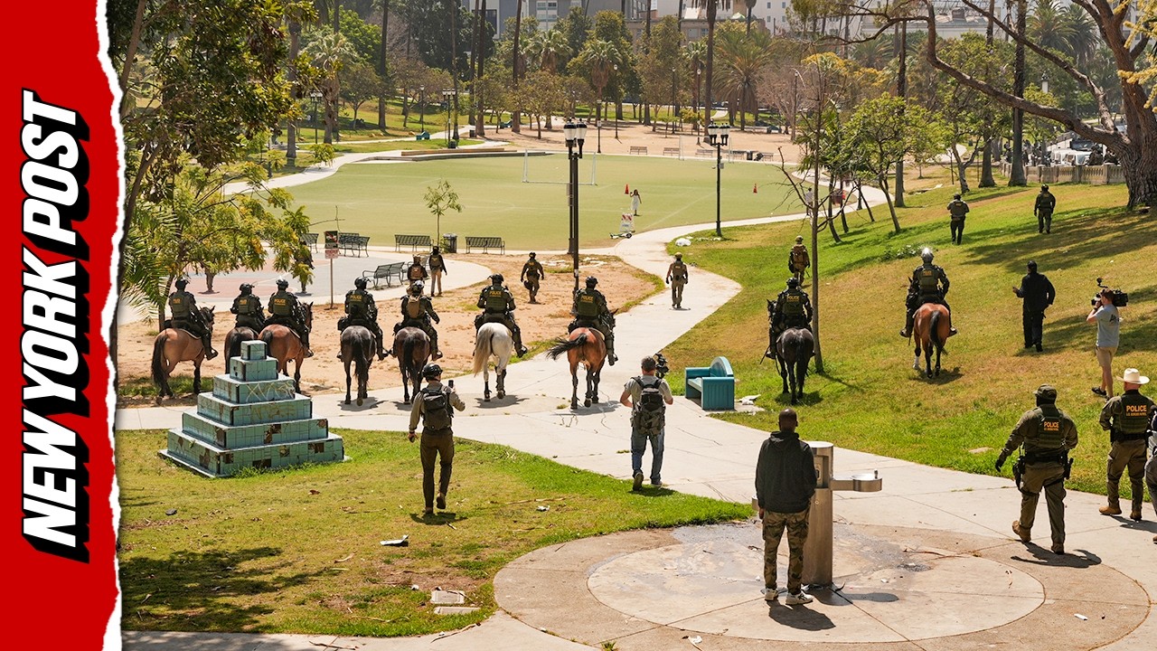Dozens of federal officers swarm Los Angeles' MacArthur park in immigrant neighborhood