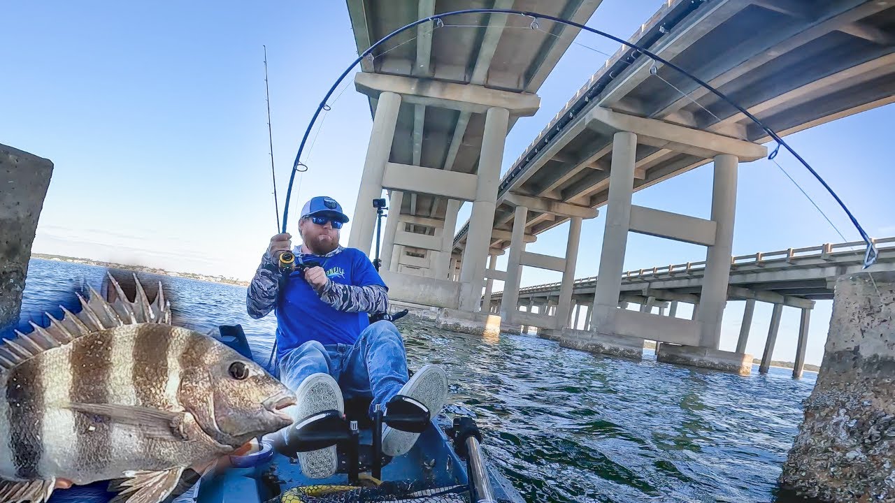 Catching BIG Sheepshead, Using My GoPro as Live Scope to Find the Fish!