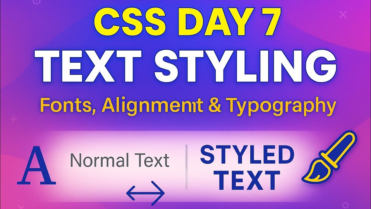 CSS Day 7: Text Styling | Fonts, Alignment, Decoration & Spacing in CSS (Beginner to Pro)