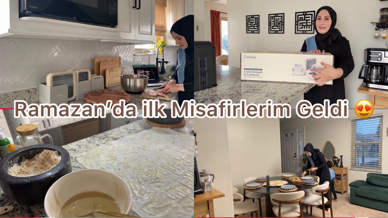 RAMAZAN’DA İLK MİSAFİR HAZIRLIĞIM 😍 YENİ MUTFAK TAKİMLARİM GELDİ ☪️ BAKLAVA VE PİDE YAPTIM 🇹🇷