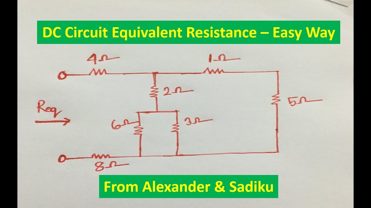 DC Circuit Equivalent Resistance Solution (Alexander Example 2 9)