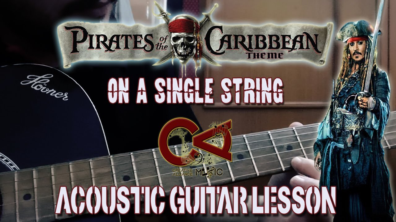 Pirates Of The Carribean Theme Song On A Single String | How To Play | Easy Acoustic Guitar Lesson