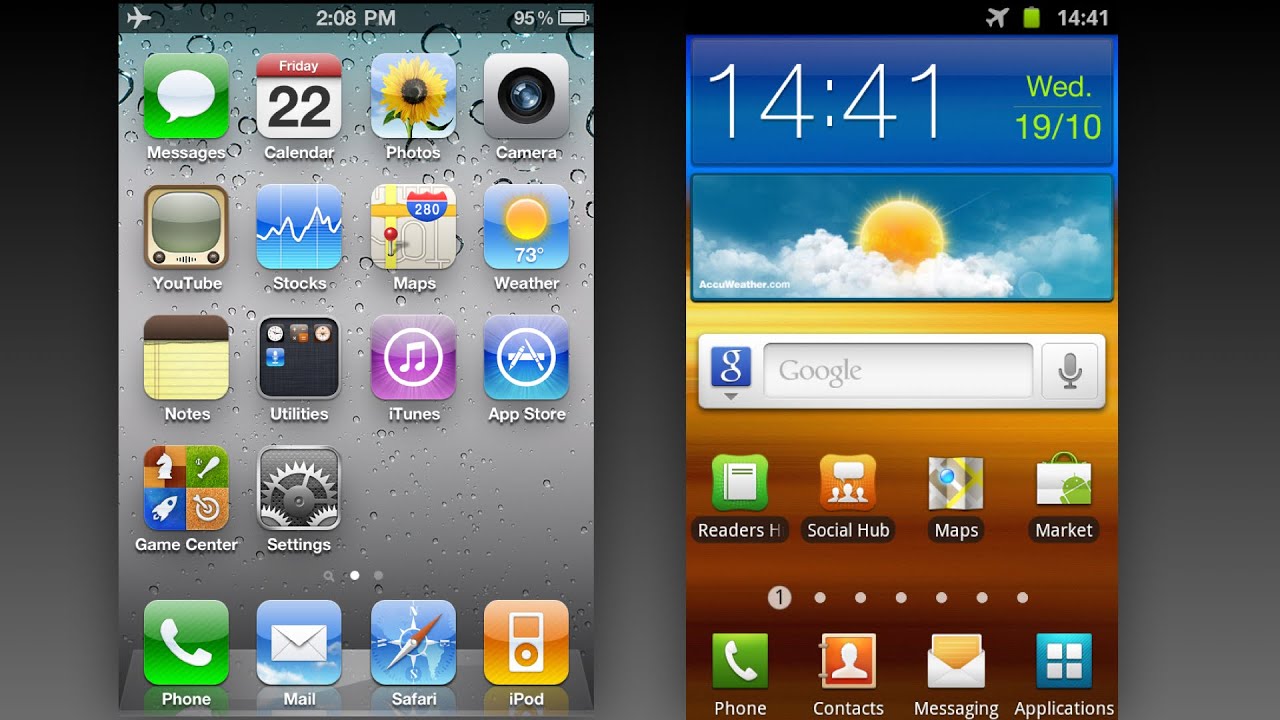 iPhone 4 vs Galaxy S2 UIs (2011)