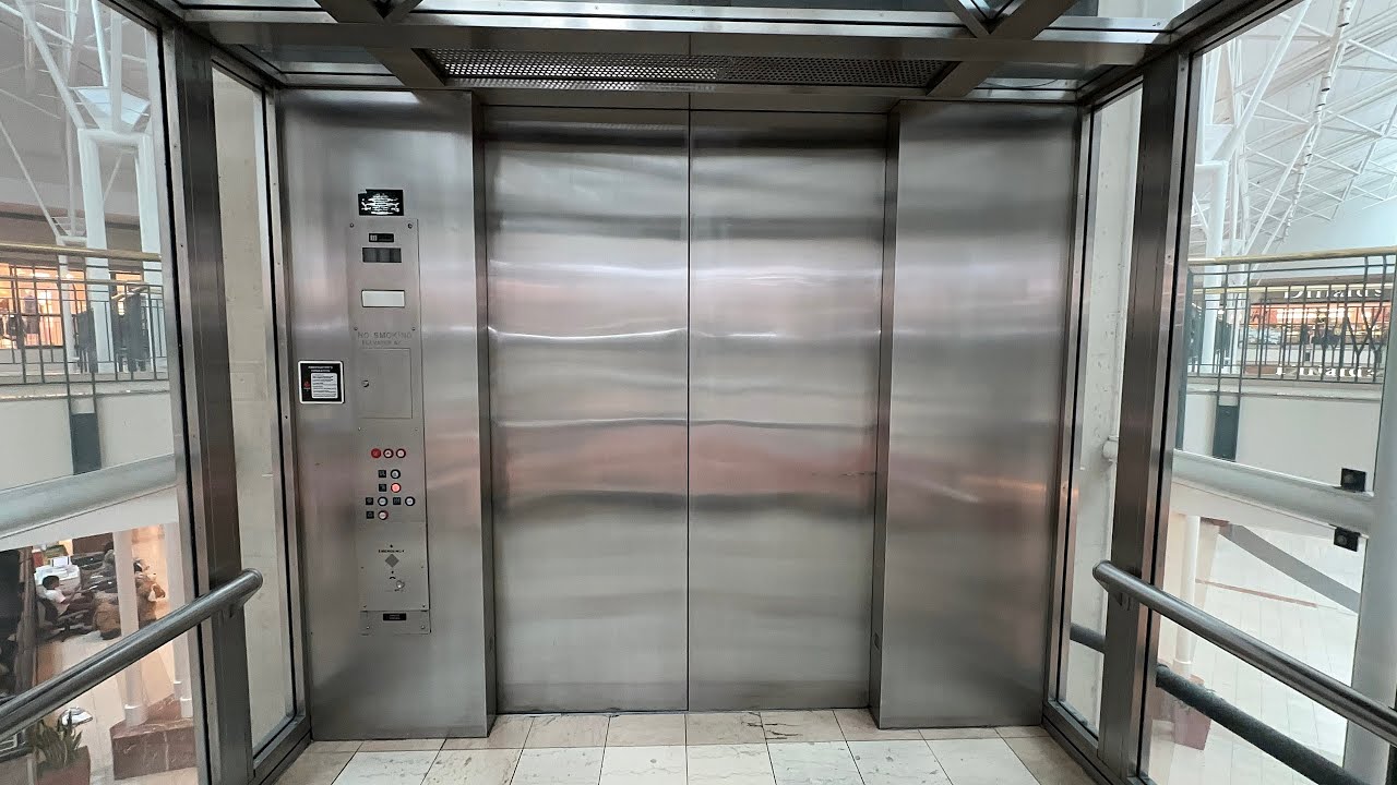 How are the GLASS Elevators at The Woodlands Mall doing?? - Vtg. 1994 Montgomery Hydraulic Elevators