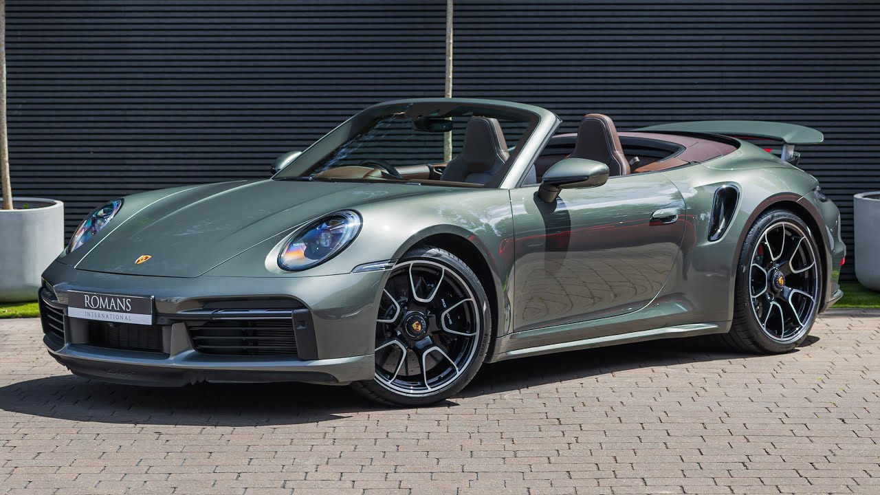 2022 Porsche 911 (992) Turbo S Cabriolet -Aventurine Green - Walkaround | Romans International