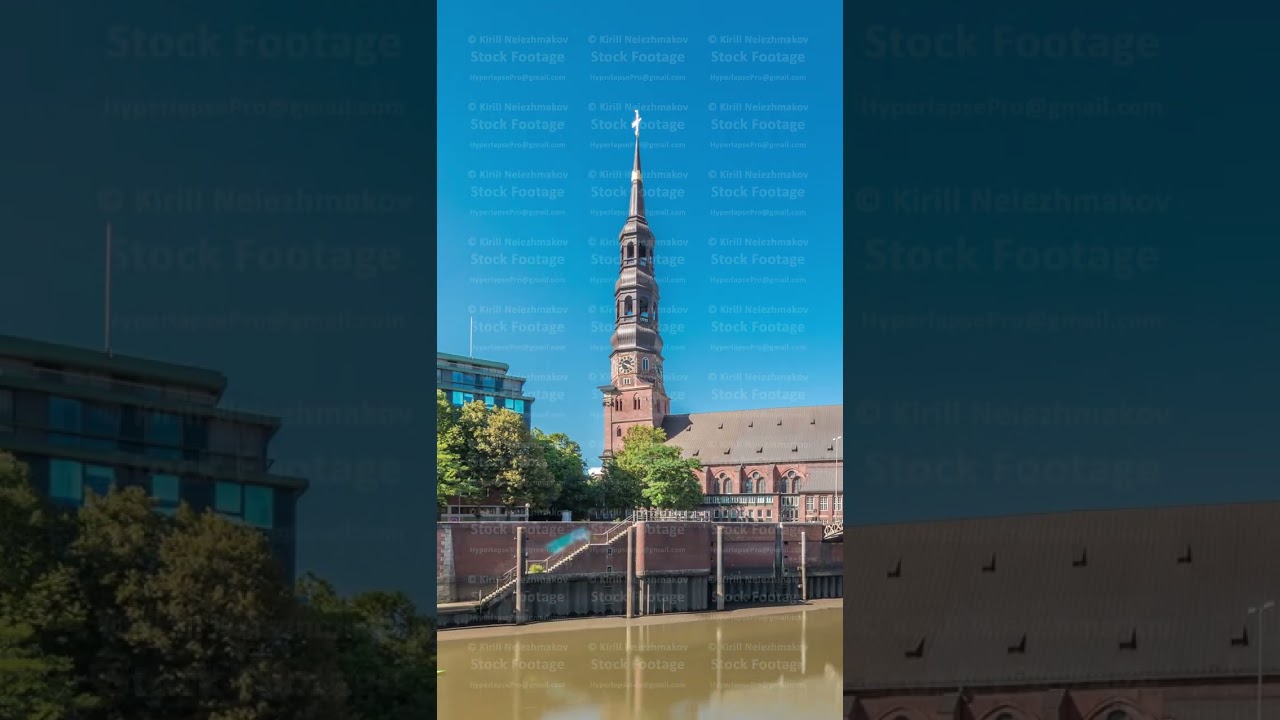 Hyperlapse of Hauptkirche St. Katharinen or St. Catherine's Church in Hamburg, Germany.