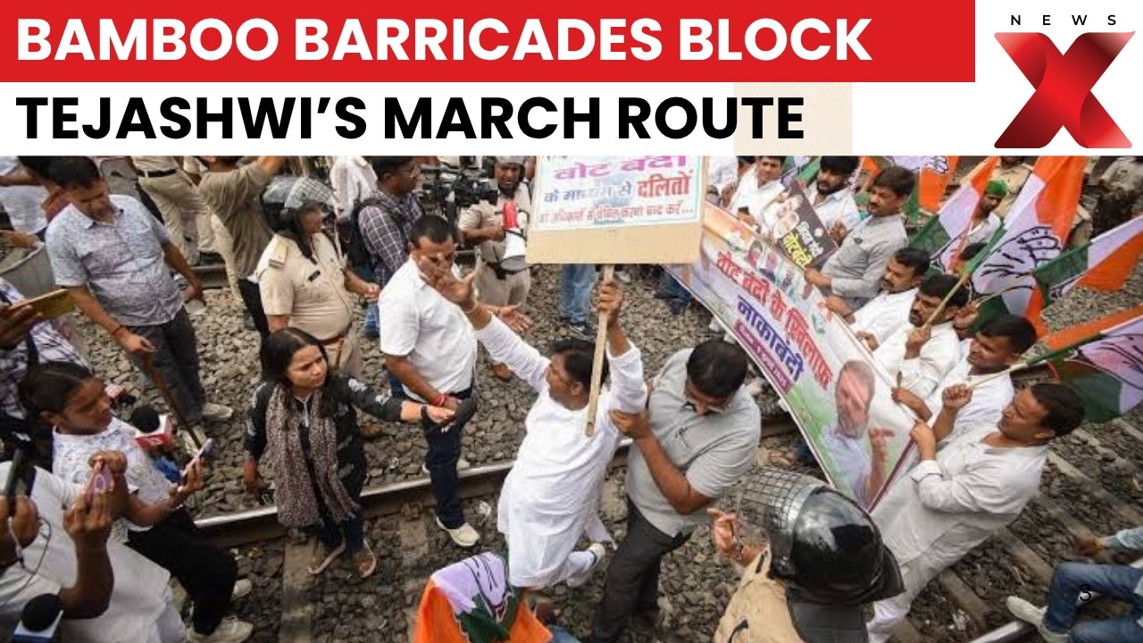 Tejashwi Yadav Raj Bhavan March: Bamboo Barricades, Heavy Police Deployment In Patna