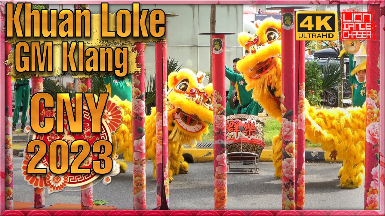 CNY 2023 - Acrobatic Double Lion Dance Performance By Khuan Loke @ GM Klang