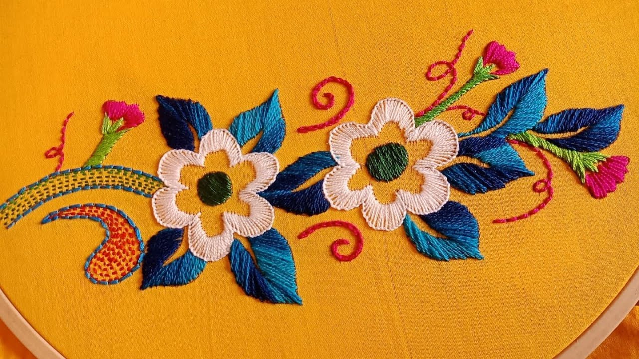 Hand Embroidery Nokshi Katha Stitch-175,Hand Embroidery Phulkari Design Patterns for Beginners