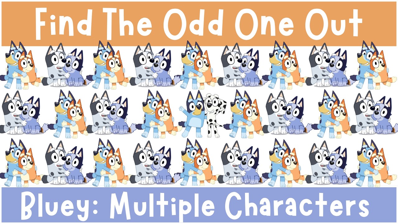 Найдите лишнее: Bluey Multiple Characters - Hard Edition!