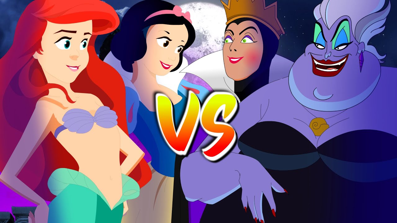 Ariel y Blancanieves vs Ursula y La Reina Malvada - BATALLA DE RAP ANIMADA