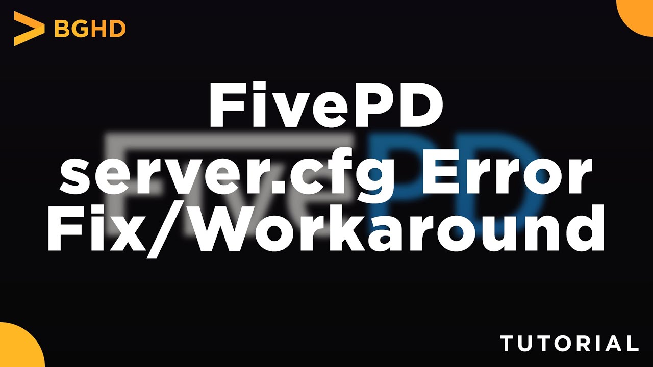 FivePD server.cfg не найден &mdash; Решение/Обходной путь (V1.0.4)