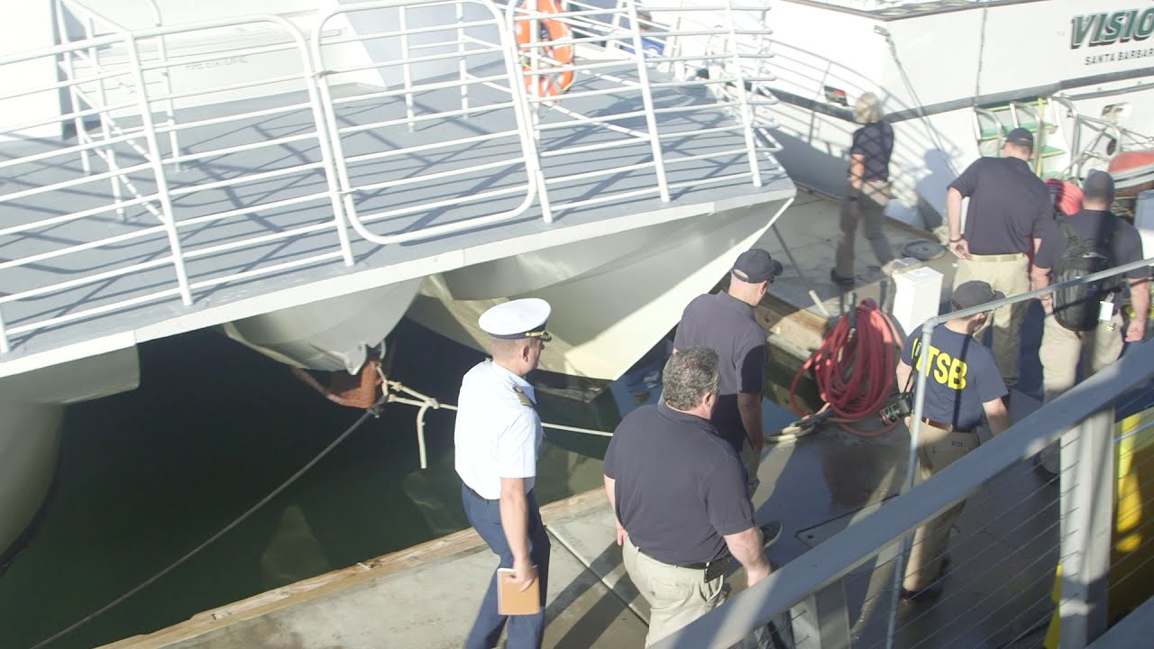 NTSB B-Roll of Member Homendy and Investigators Touring Similar Vessel