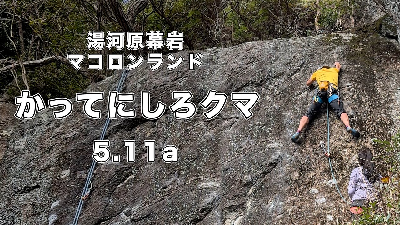 【かってにしろクマ 5.11a】湯河原幕岩 166㎝ クライミング climbing yugawara Japan