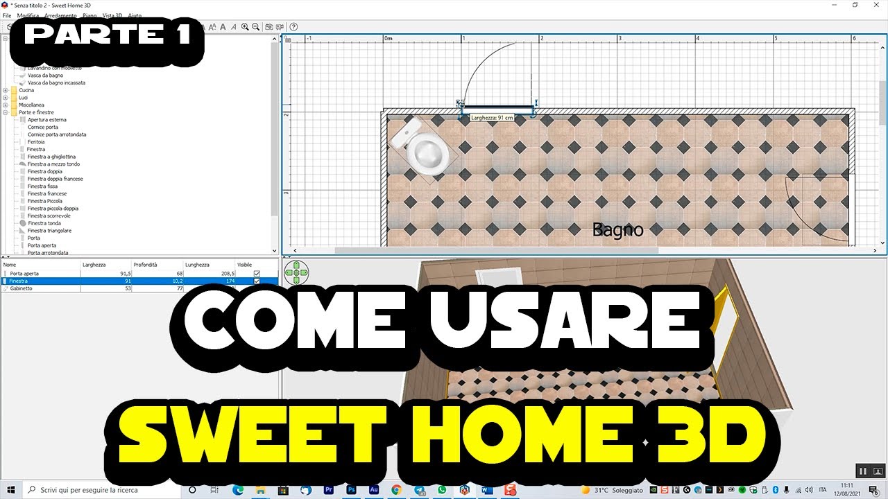 Come usare Sweet Home 3D - Parte 1 - Tutorial italiano