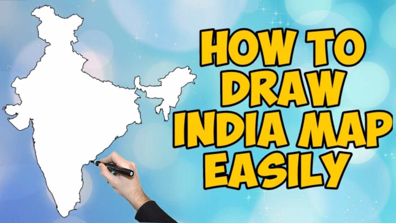 India outline map drawing || How to draw outline map of India || Mapping skills || DV EASY LEARN