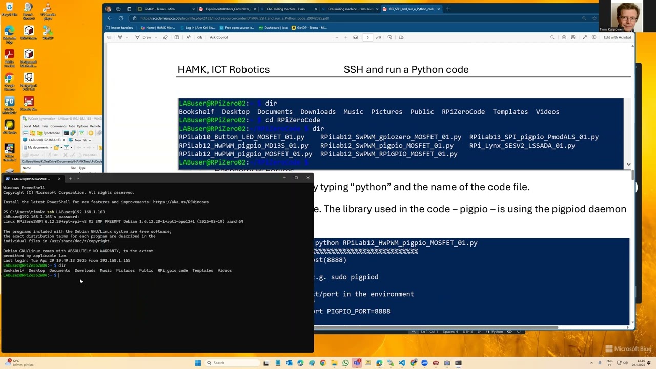 Go4DP Controllers ssh and coding 28min z3 29042025