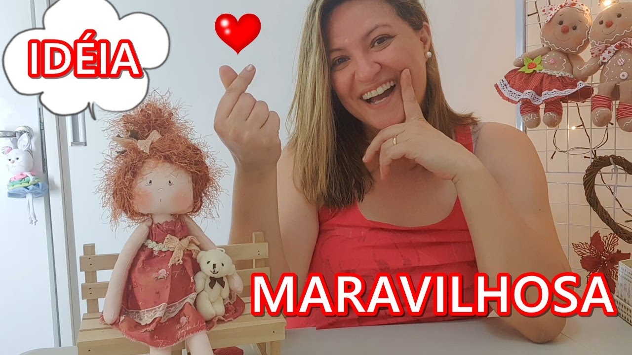 Ideia pra voce aprender ! Fácil ! Boneca Natalina Manu ! Venda o Ano todo , Incrivel essa ideia