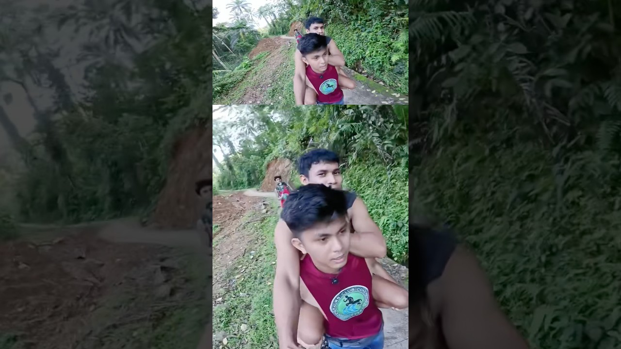 Piggy back rides down the hill #challenge #liftcarry