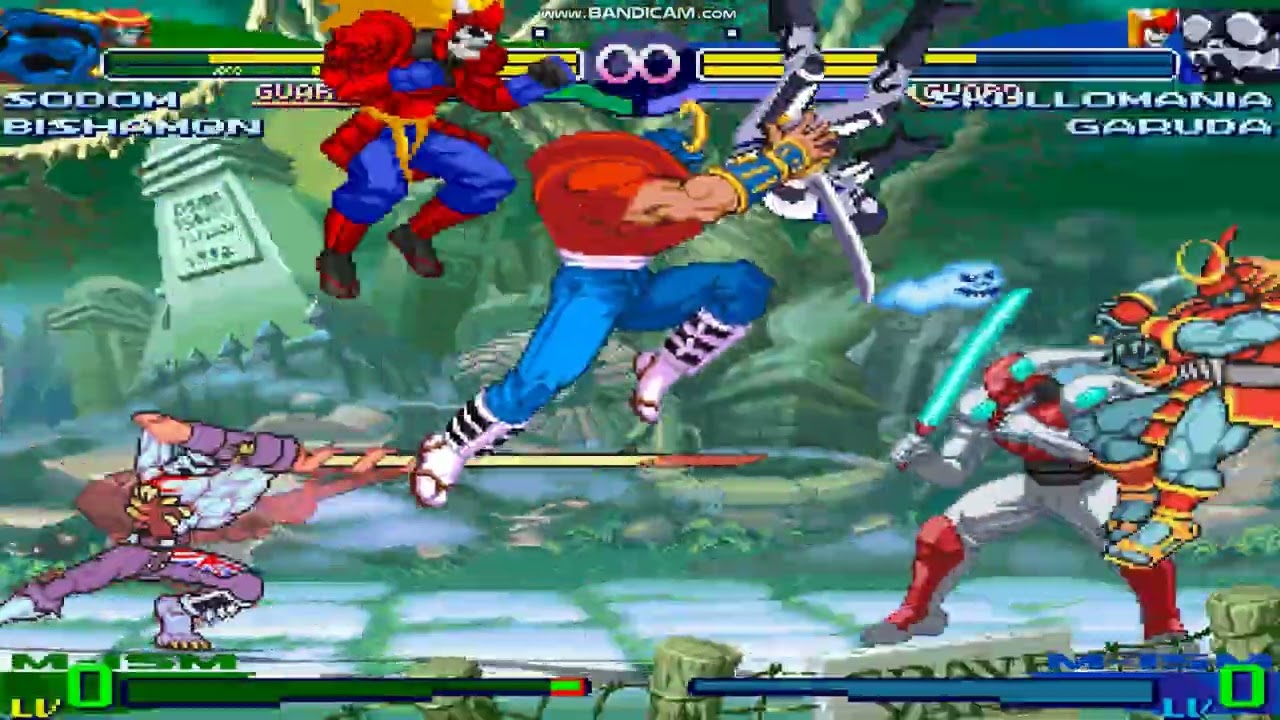 Sodom/Bishamon/Yoshimitsu vs. Skullomania/Garuda/Lord Raptor